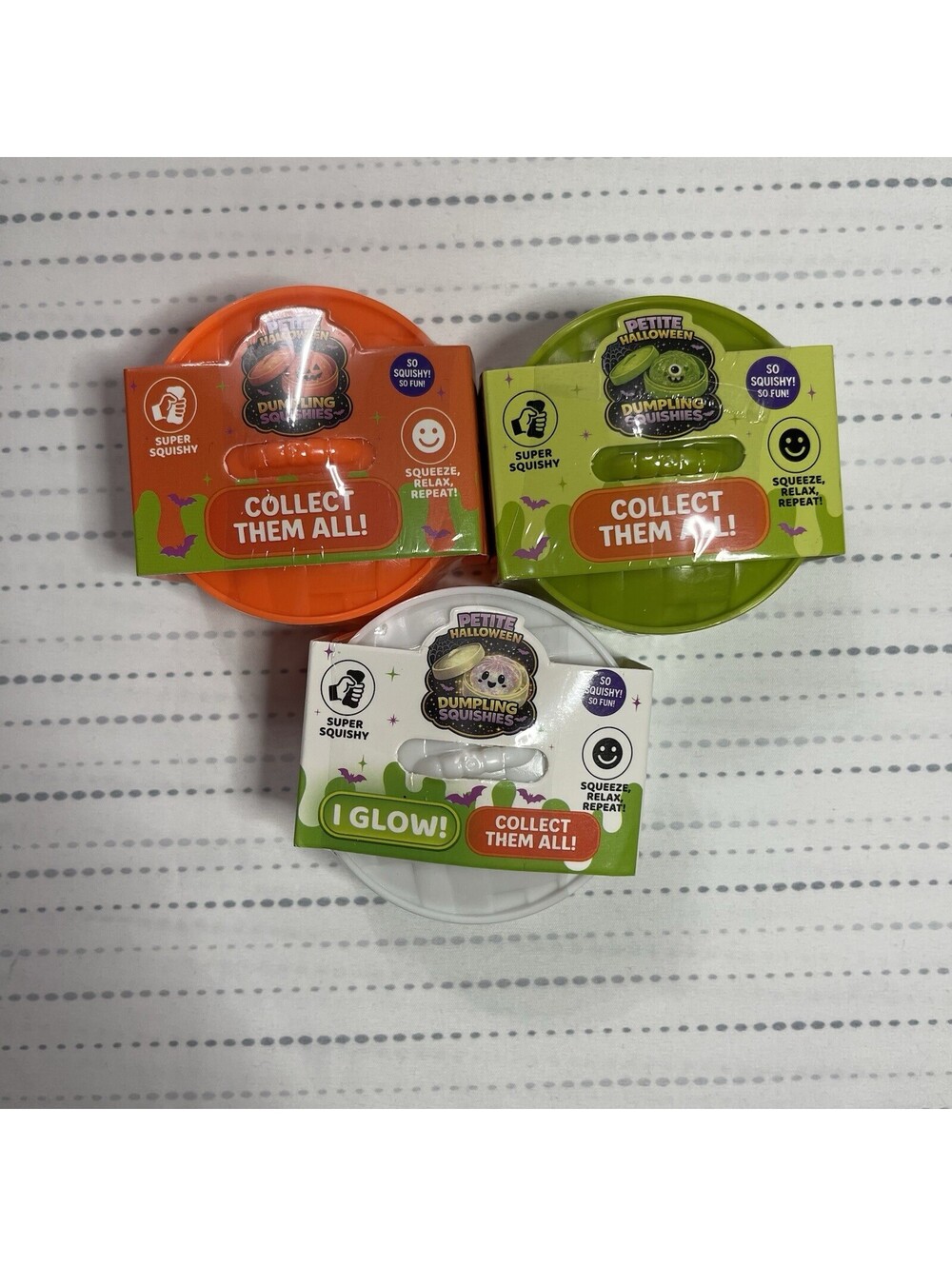 Halloween Dumpling Squishies Complete Set of 3 Jack-o’-lantern Ghost & Monster